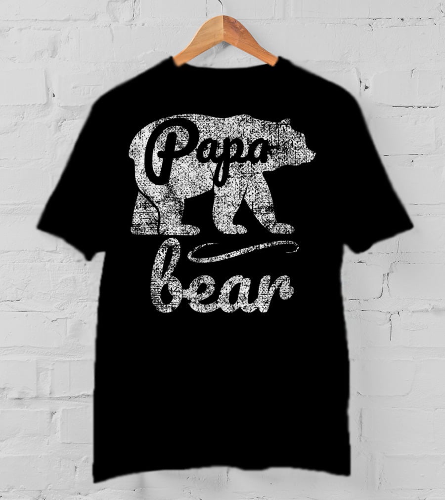 Papa Bear Silhouette Vintage Men's T-Shirt