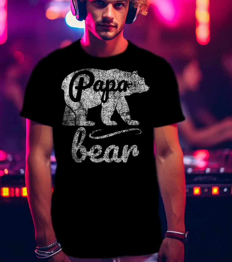 Papa Bear Silhouette Vintage Men's T-Shirt