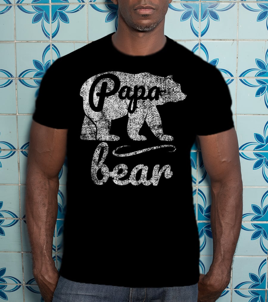 Papa Bear Silhouette Vintage Men's T-Shirt