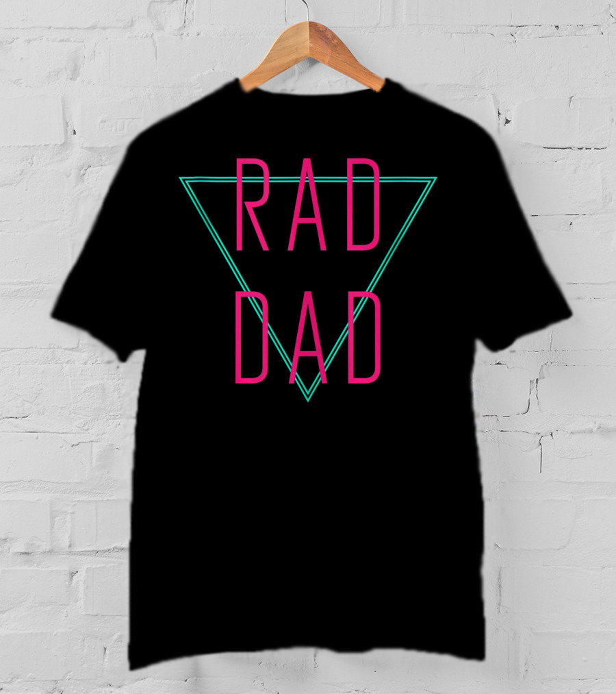 Rad Dad Retro Neon Triangle T-Shirt