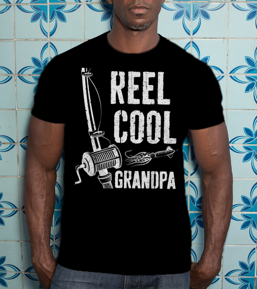 Mens Reel Cool Grandpa Fishing T-Shirt