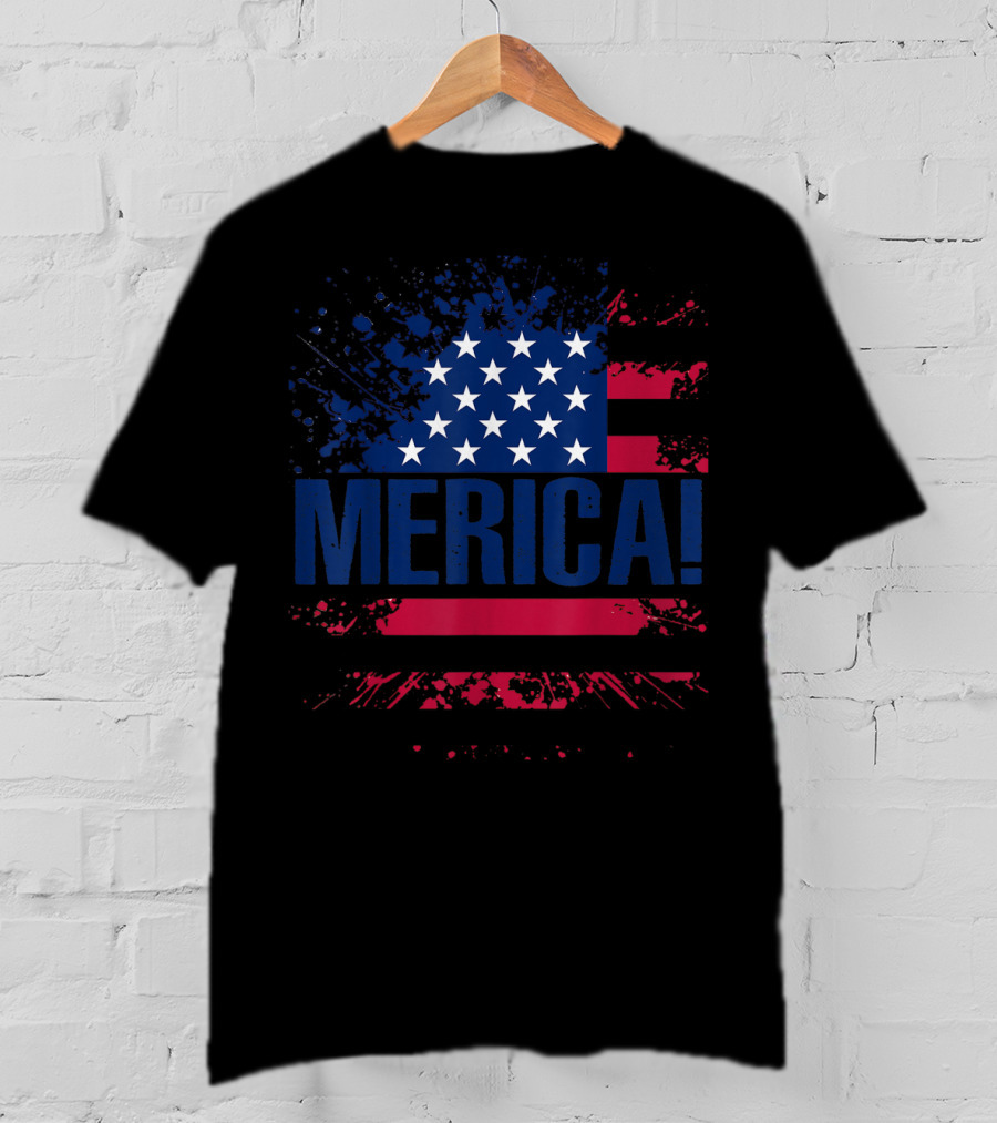 Merica USA Vintage Flag Stars And Stripes Merica T-Shirt