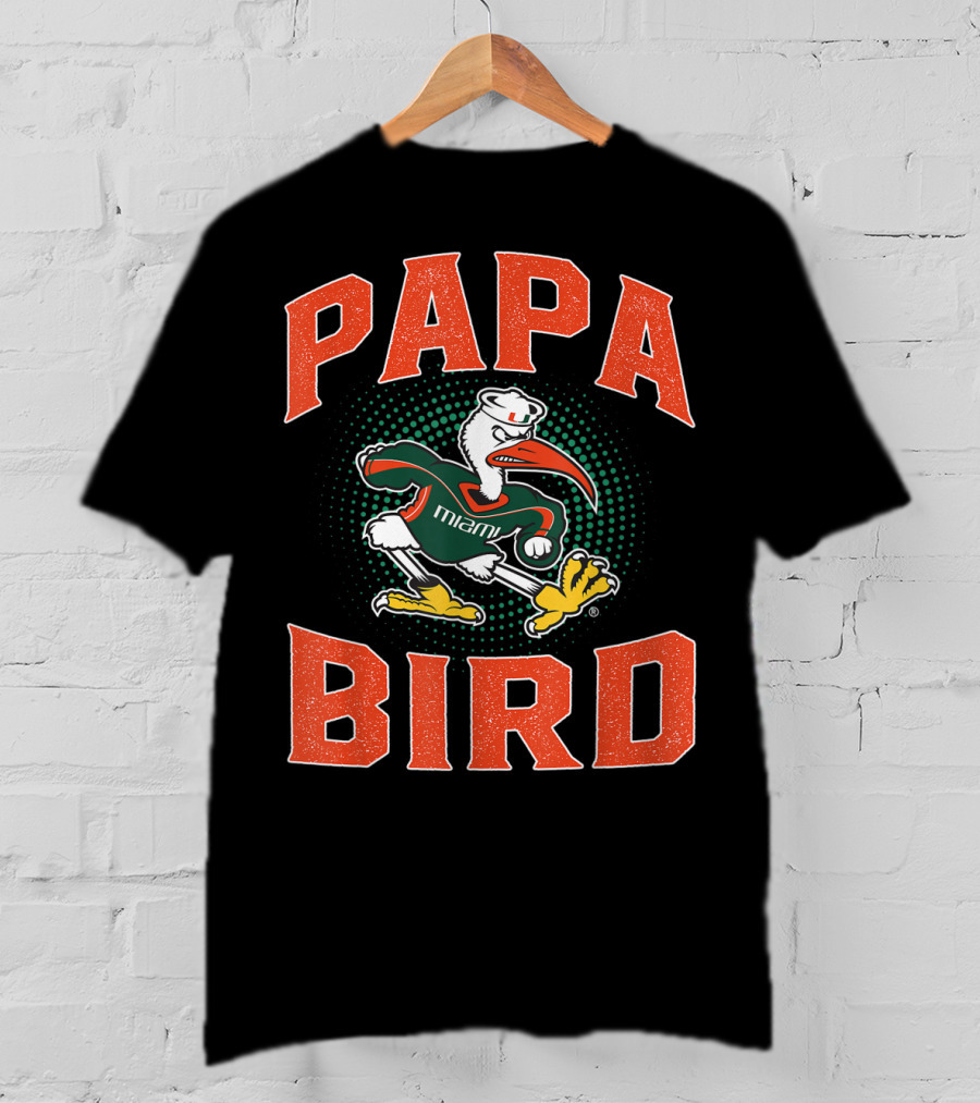 Papa Bird Miami Hurricanes Mascot T-Shirt