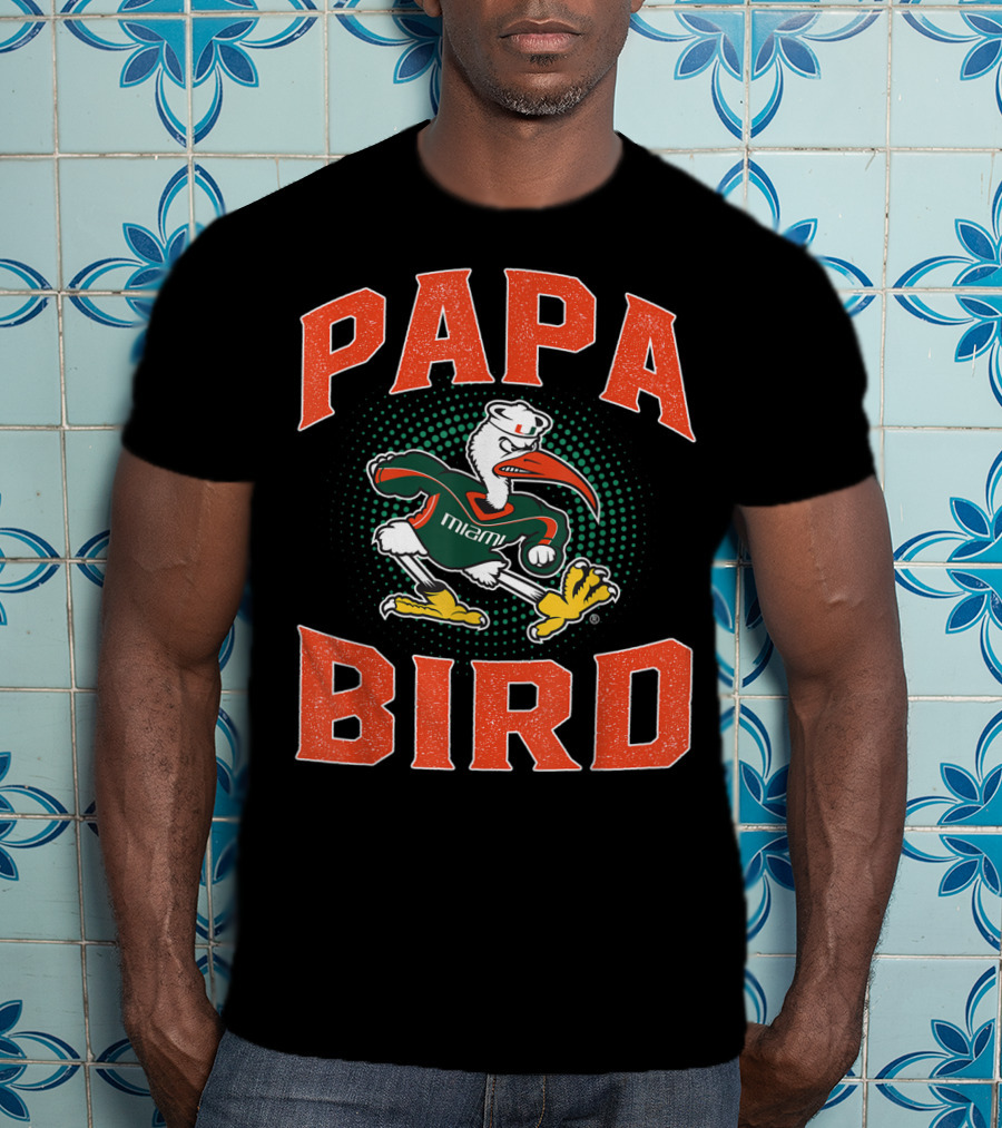 Papa Bird Miami Hurricanes Mascot T-Shirt