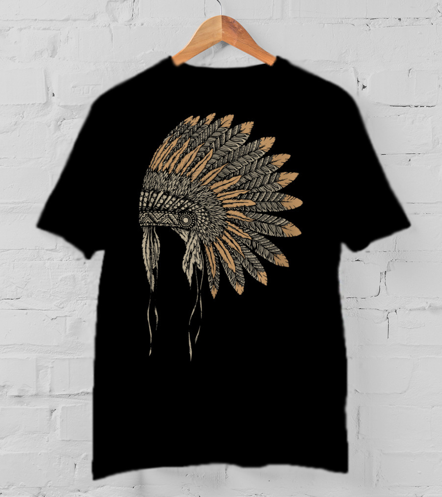 Native American Headdress Feather T-Shirt