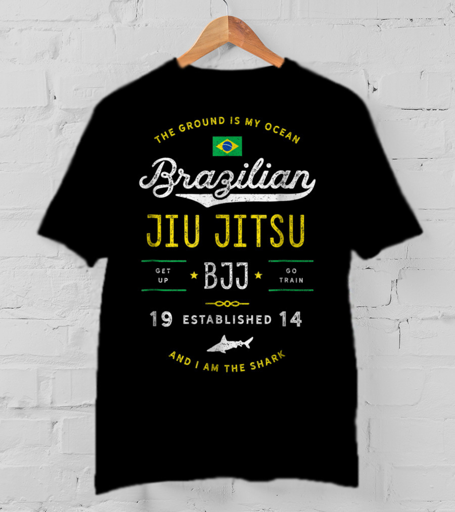 Brazilian Jiu Jitsu BJJ Established 1914 The Ground Is My Ocean And I Am The Shark T-Shirt