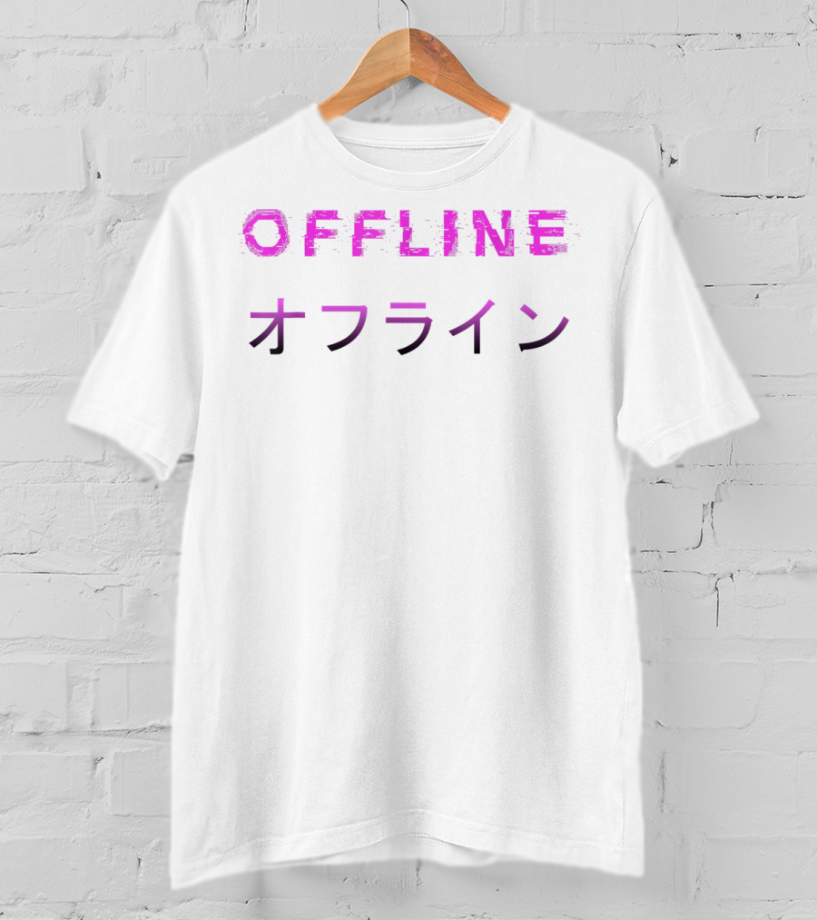 Offline Aesthetic Vaporwave Sad T-Shirt