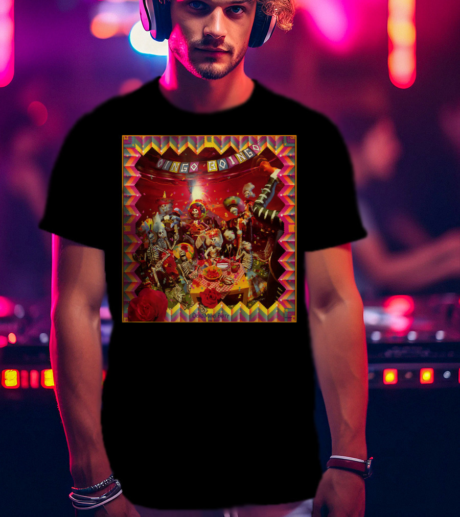 Oingo Boingo Dead Man's Party Skeleton Festival Bühne T-Shirt