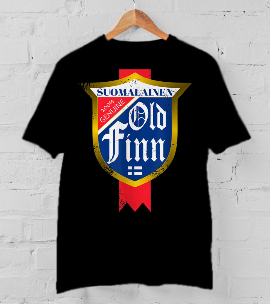Suomalainen Old Finn 100% Genuine Vintage Beer Label Classic Sisu Finnish T-Shirt
