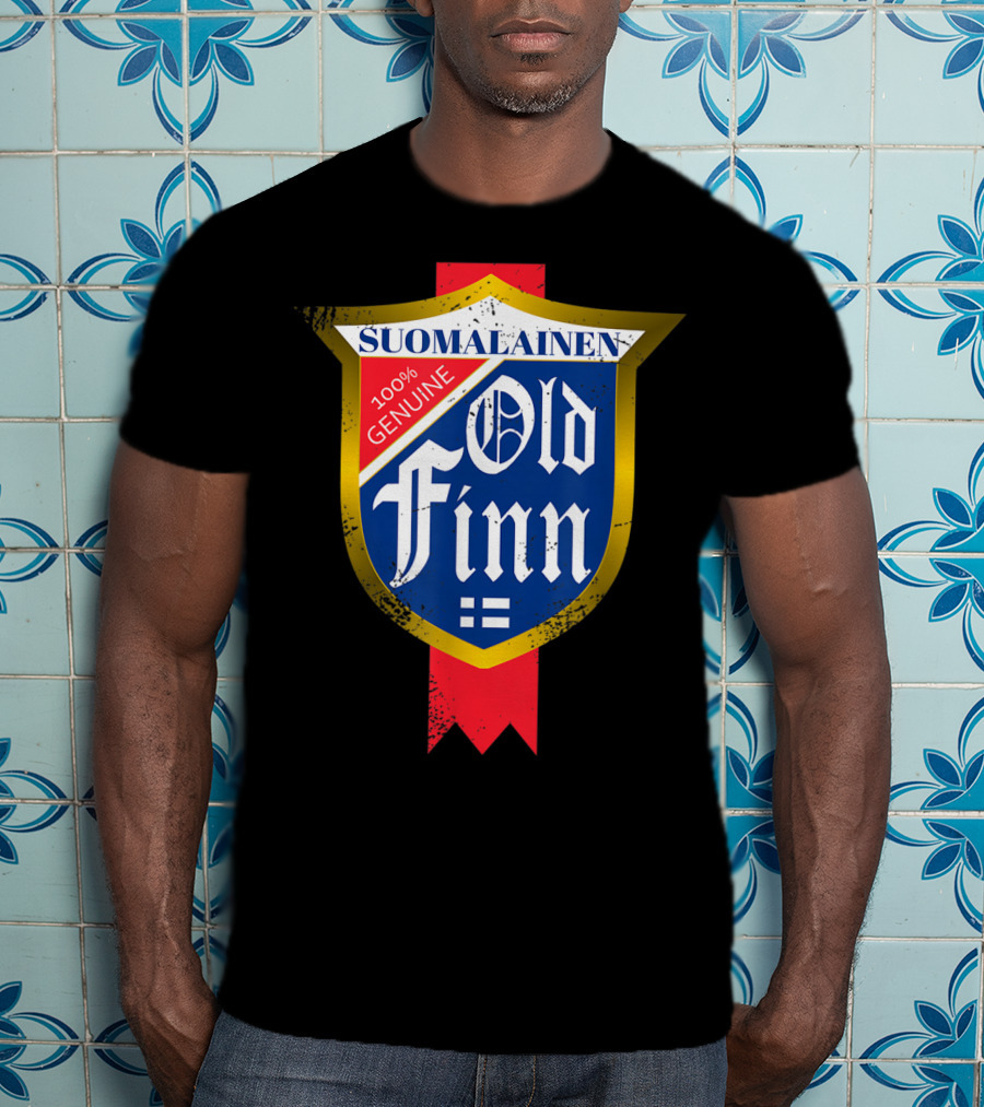 Suomalainen Old Finn 100% Genuine Vintage Beer Label Classic Sisu Finnish T-Shirt