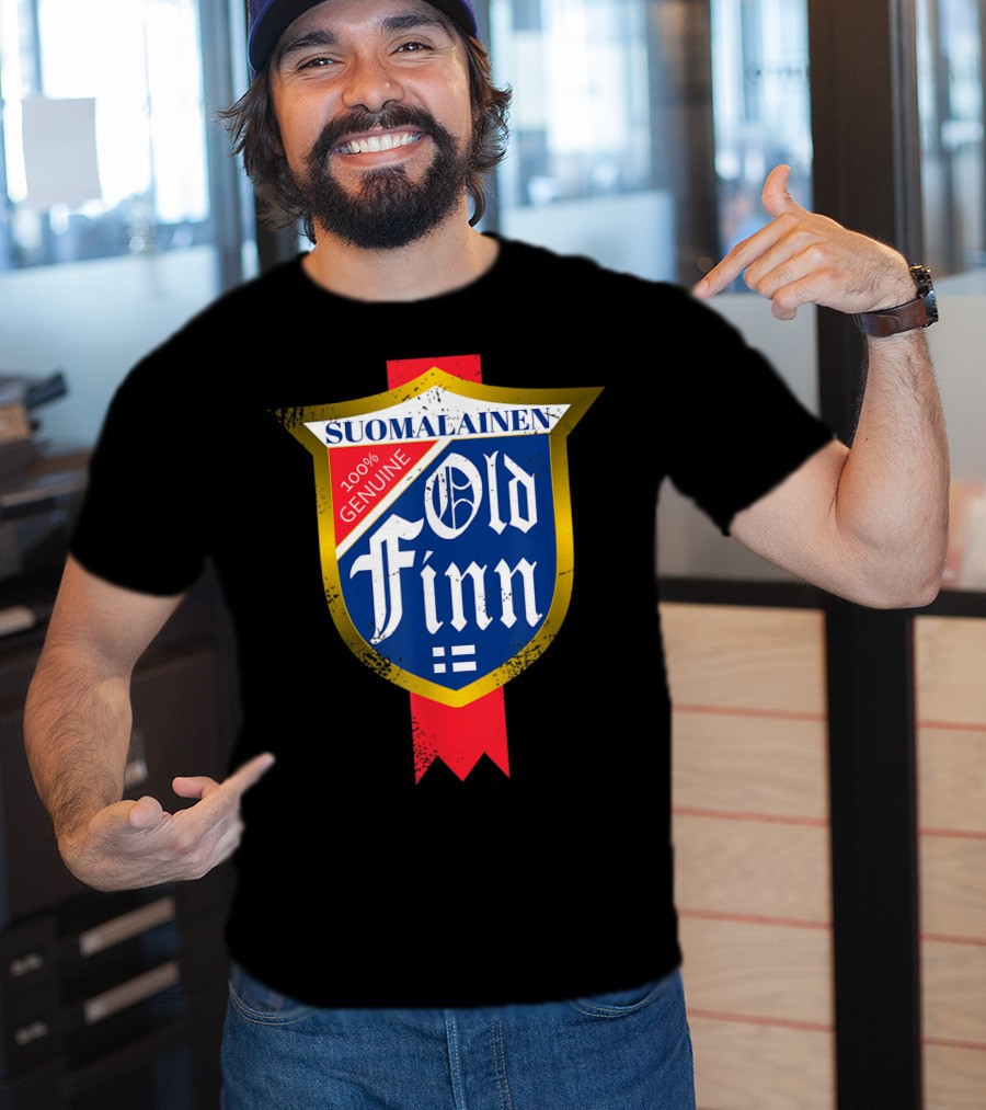 Suomalainen Old Finn 100% Genuine Vintage Beer Label Classic Sisu Finnish T-Shirt