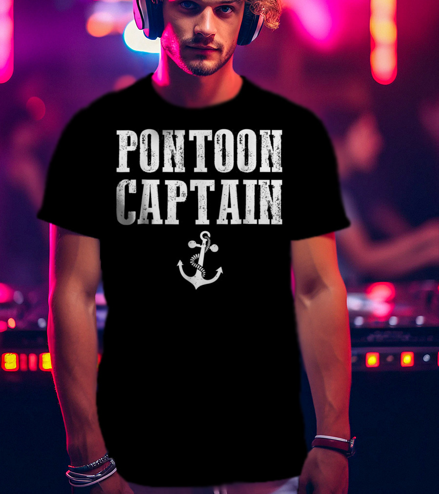 Pontoon Captain Nautical Anchor T-Shirt