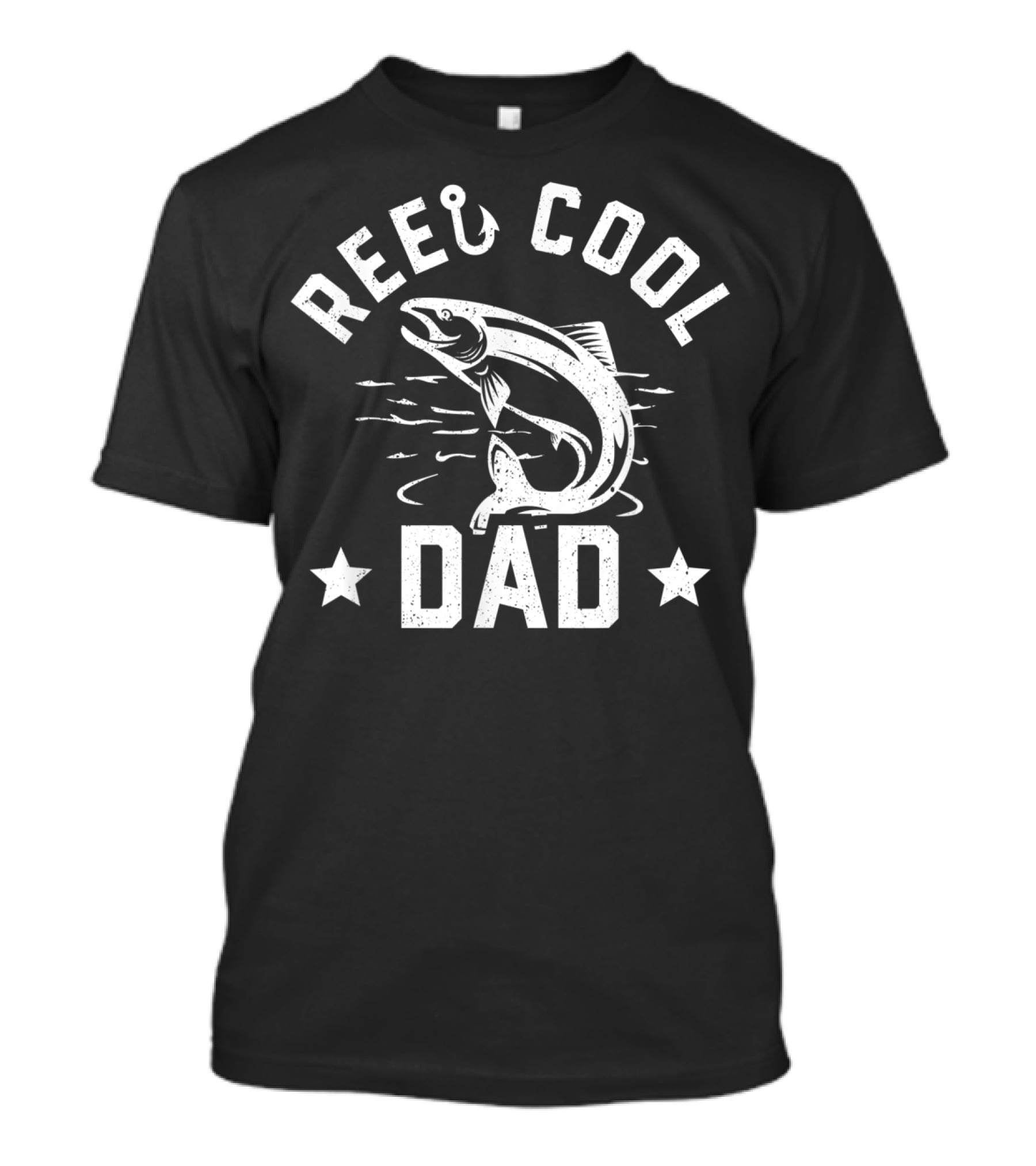 Reel Cool Dad Funny Fishing Pun With Hook And Fish T-Shirt
