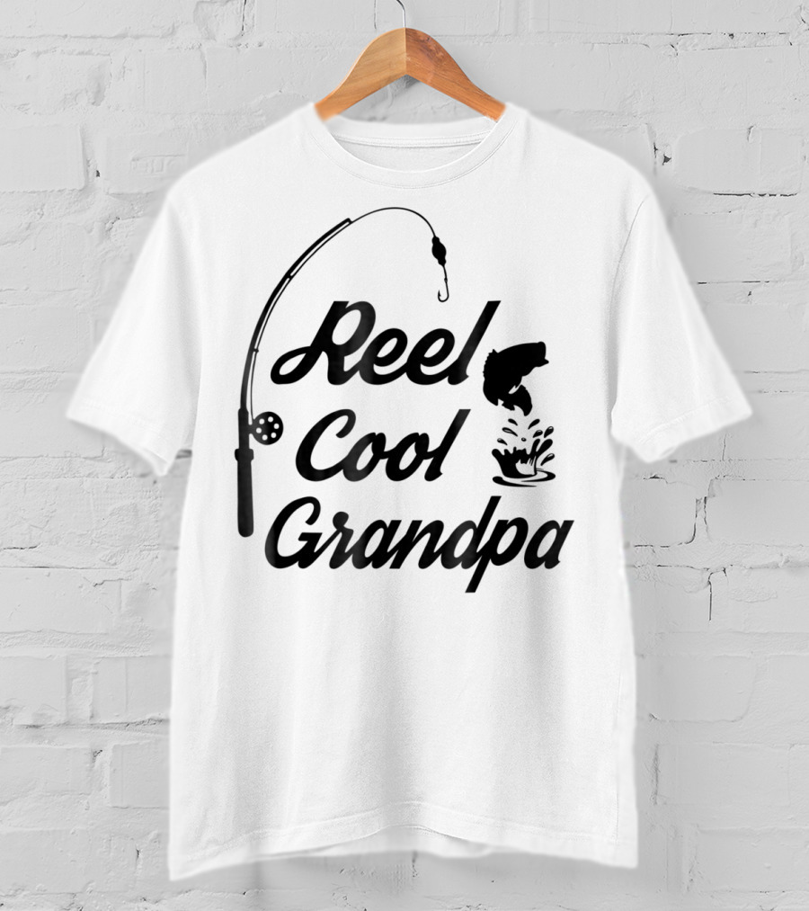 Reel Cool Grandpa Fishing Rod And Fish Catch T-Shirt
