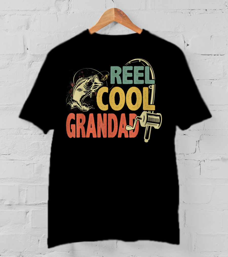 Reel Cool Grandad Retro Vintage Fishing T-Shirt