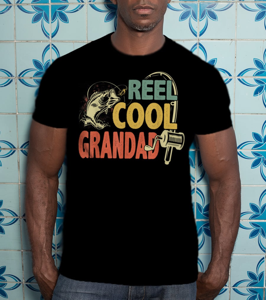 Reel Cool Grandad Retro Vintage Fishing T-Shirt