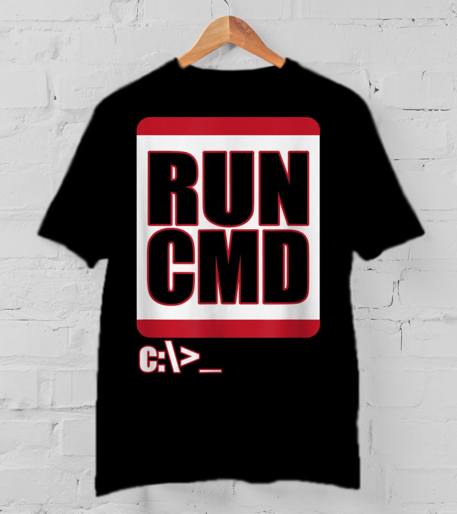 RUN CMD C:\> Funny Computer Science Nerd Coder T-Shirt