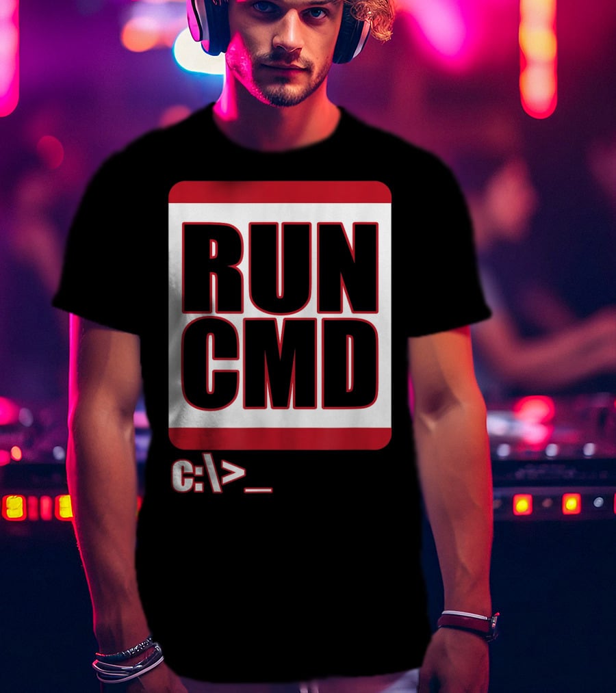RUN CMD C:\> Funny Computer Science Nerd Coder T-Shirt