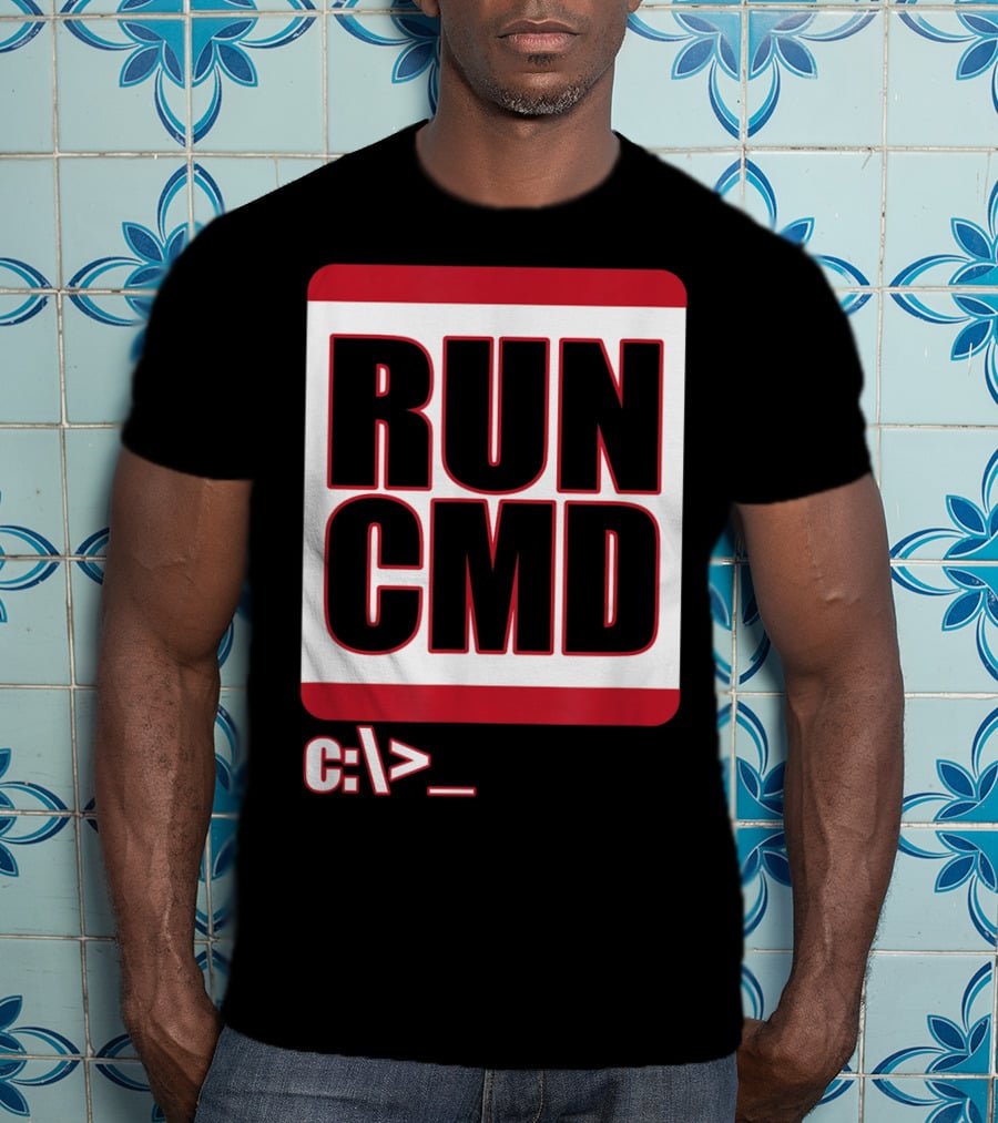 RUN CMD C:\> Funny Computer Science Nerd Coder T-Shirt