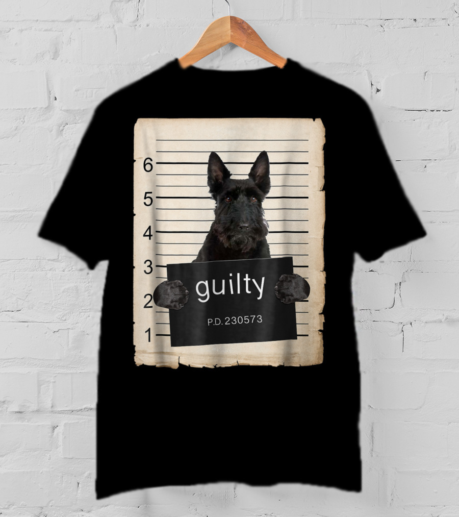 Scottish Terrier Mugshot Guilty Dog P.D. 230573 T-Shirt