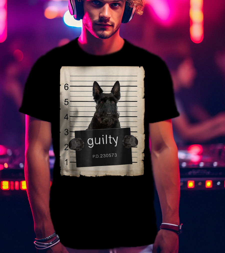 Scottish Terrier Mugshot Guilty Dog P.D. 230573 T-Shirt