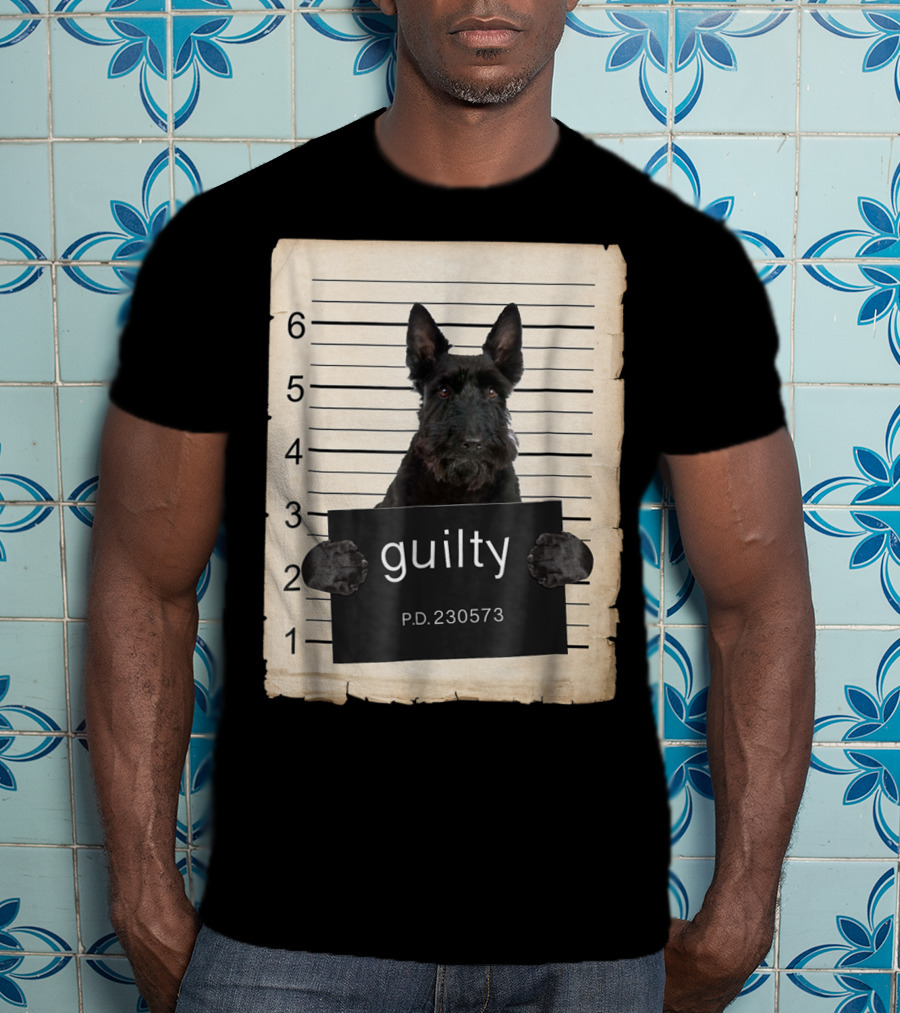 Scottish Terrier Mugshot Guilty Dog P.D. 230573 T-Shirt