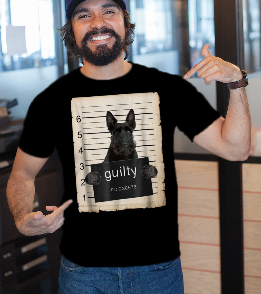 Scottish Terrier Mugshot Guilty Dog P.D. 230573 T-Shirt