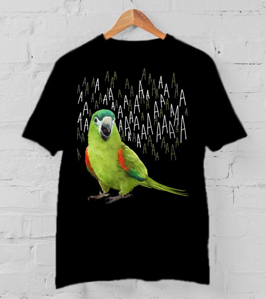 Screaming Hahn's Macaw AAAA Repeated Green And Red Parrot T-Shirt