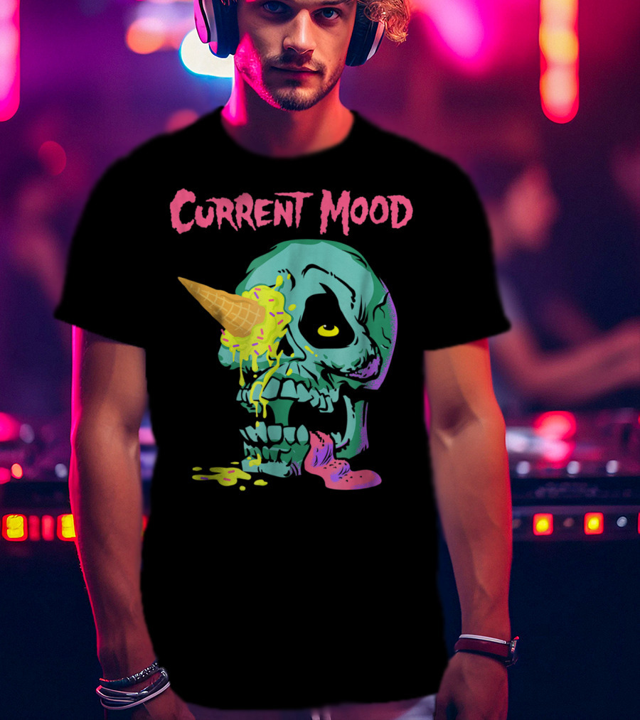 Current Mood Ice Cream Skull T-Shirt