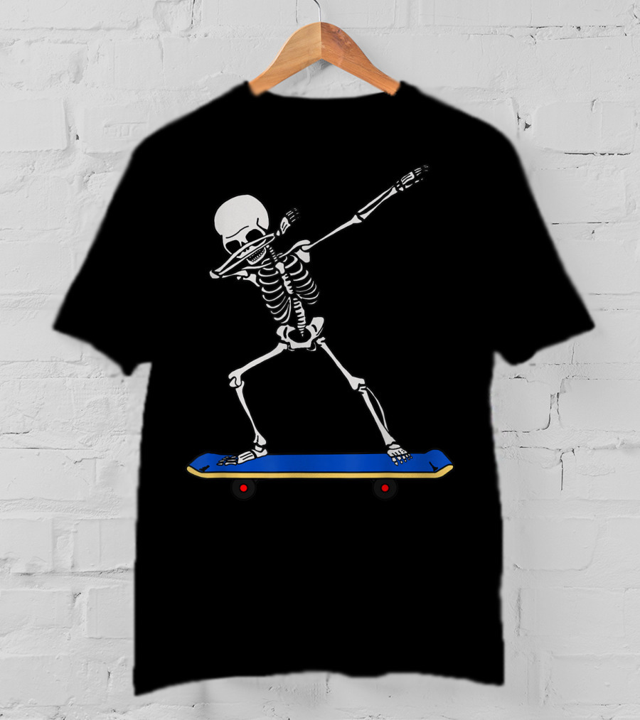 Skeleton DAB Skateboard Idea For Skateboarding T-Shirt