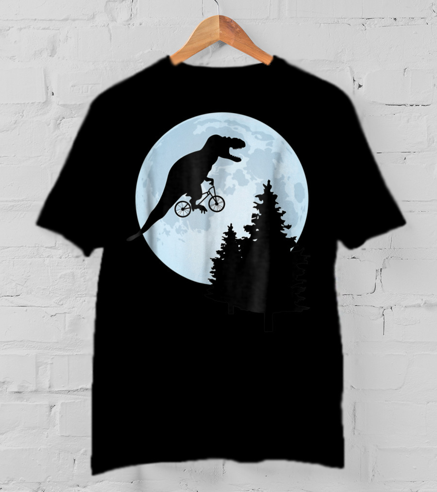 T Rex Bicycle Moon Ride For Funny Rex Lovers T-Shirt