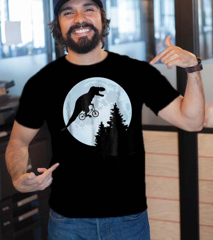 T Rex Bicycle Moon Ride For Funny Rex Lovers T-Shirt