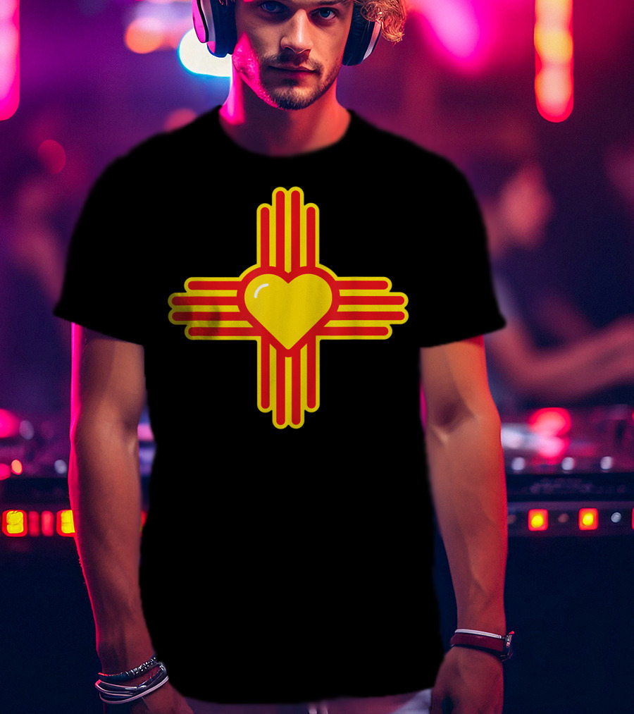 I Love New Mexico Heart Zia Symbol Of NM Iconic State Pride T-Shirt