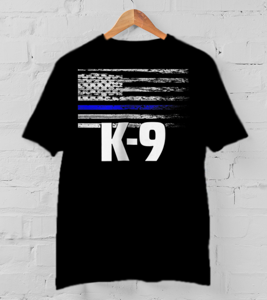 K-9 Police USA Flag Law Enforcement Officer LEO Cops T-Shirt