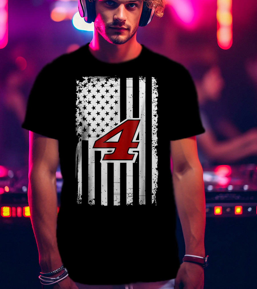 Kevin Harvick Number 4 American Flag T-Shirt