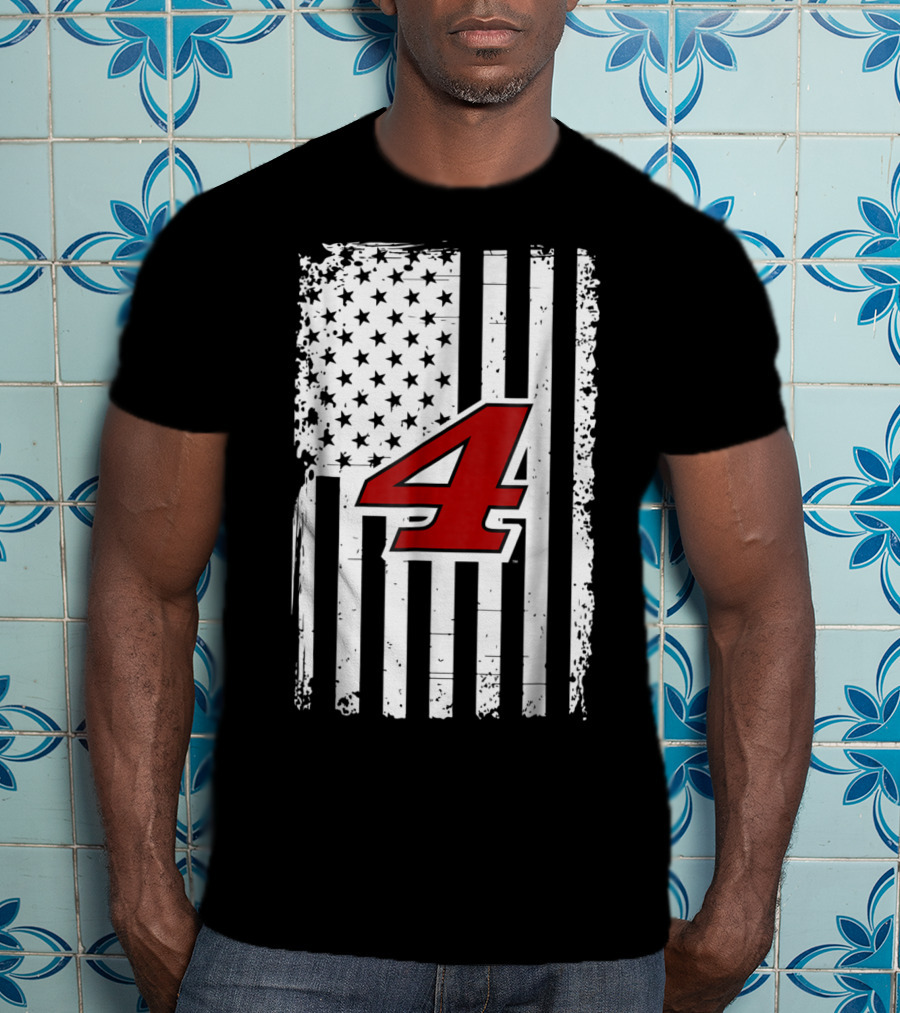 Kevin Harvick Number 4 American Flag T-Shirt