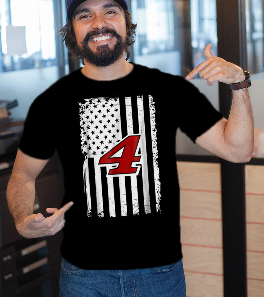 Kevin Harvick Number 4 American Flag T-Shirt