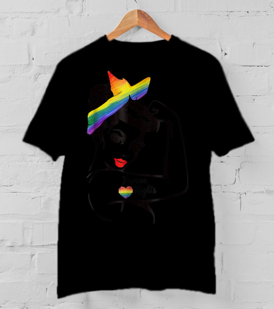 Lady Human Rights Rainbow Pride Iconic Empowerment T-Shirt