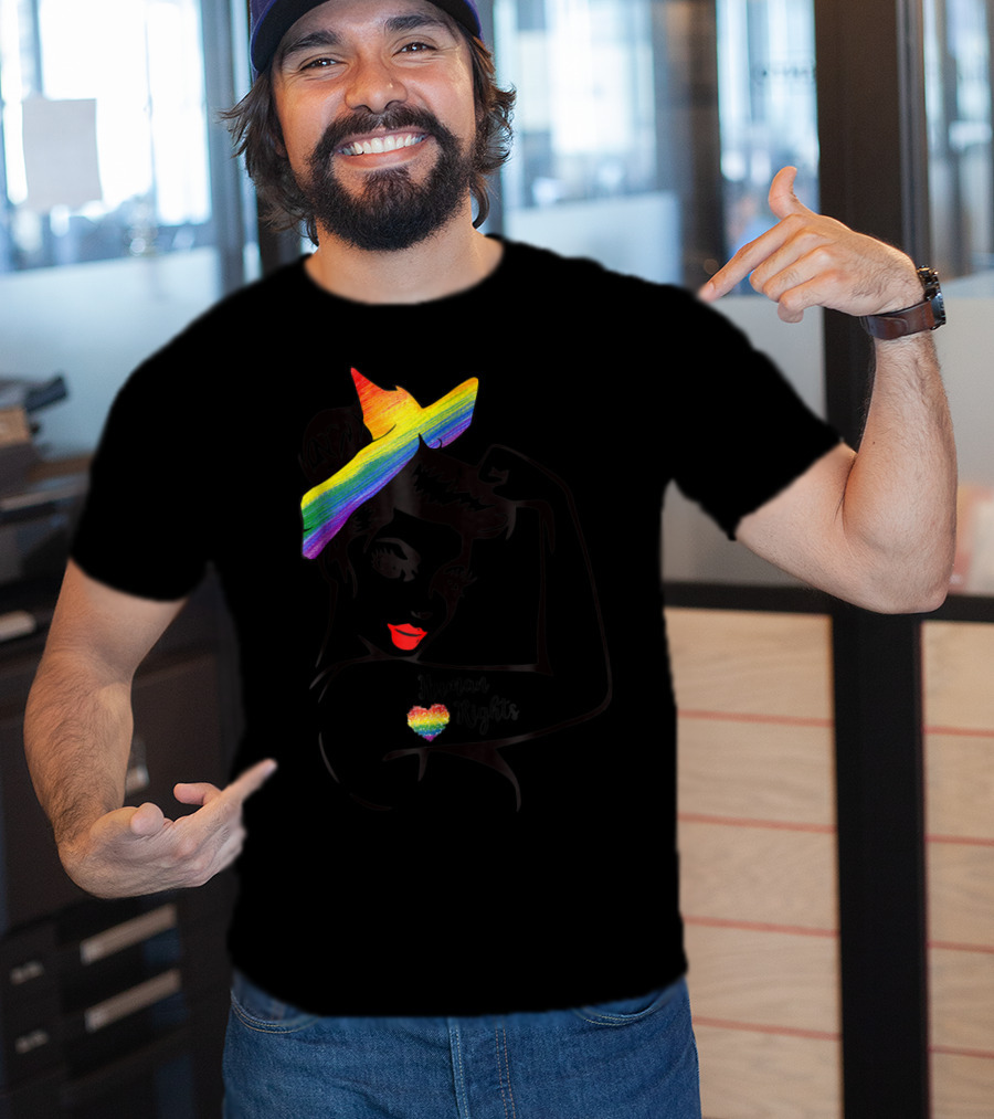 Lady Human Rights Rainbow Pride Iconic Empowerment T-Shirt