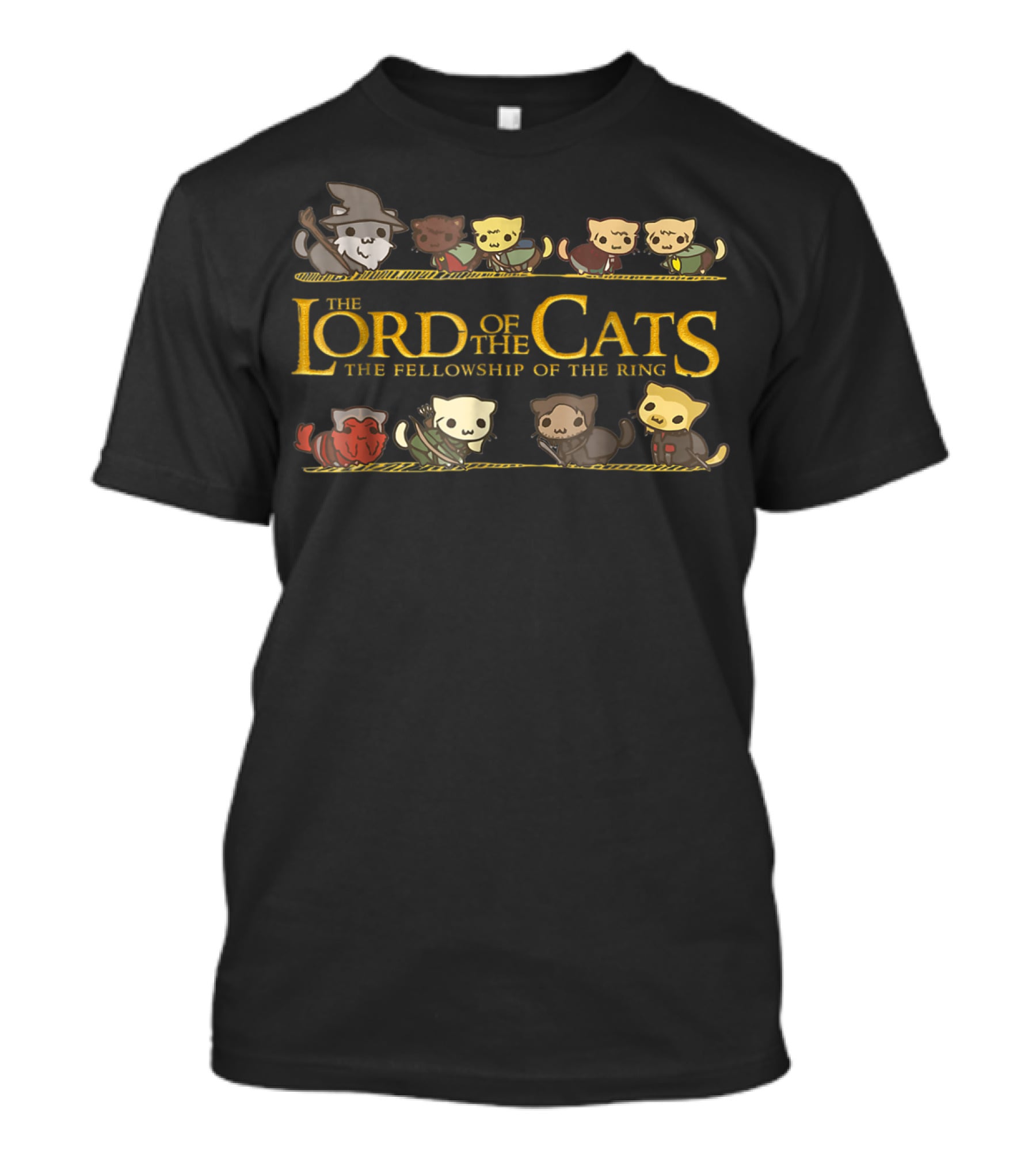 The Lord Of The Cats The Fellowship Of The Ring Cat Rings Lover T-Shirt