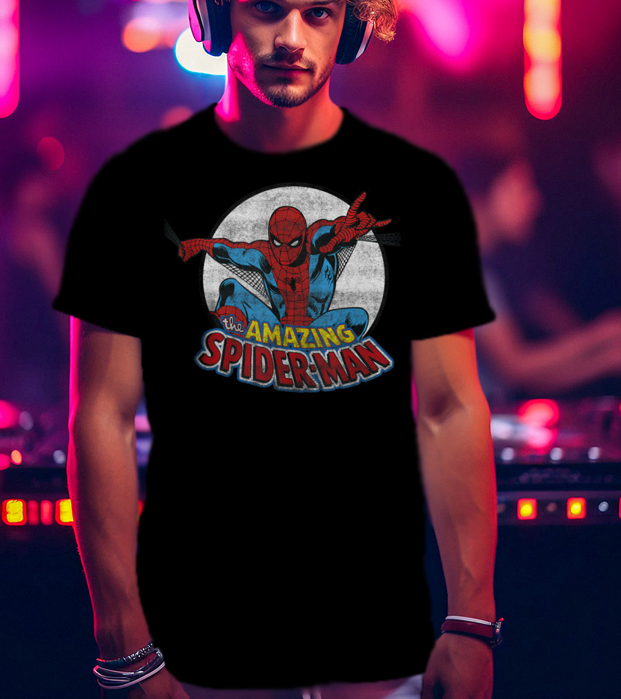 Marvel The Amazing Spider Man Vintage Circle T-Shirt