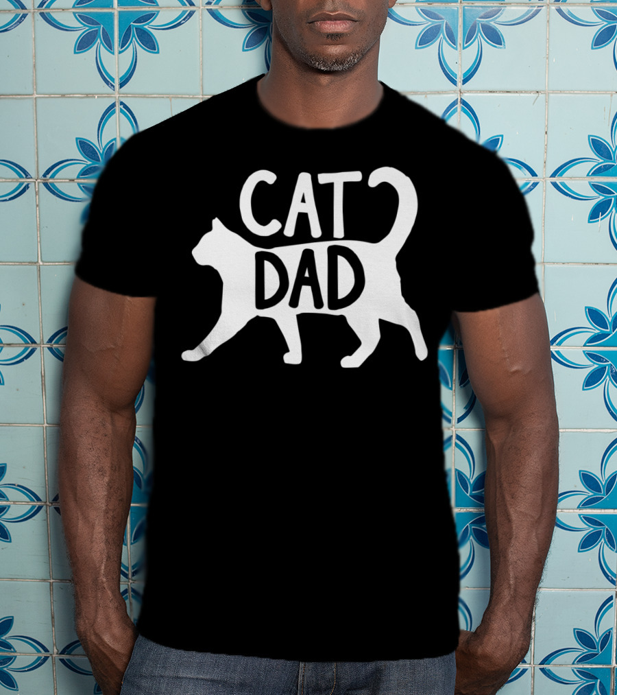 Mens Funny Cat Dad Fathers Day Best Cat Dad T-Shirt