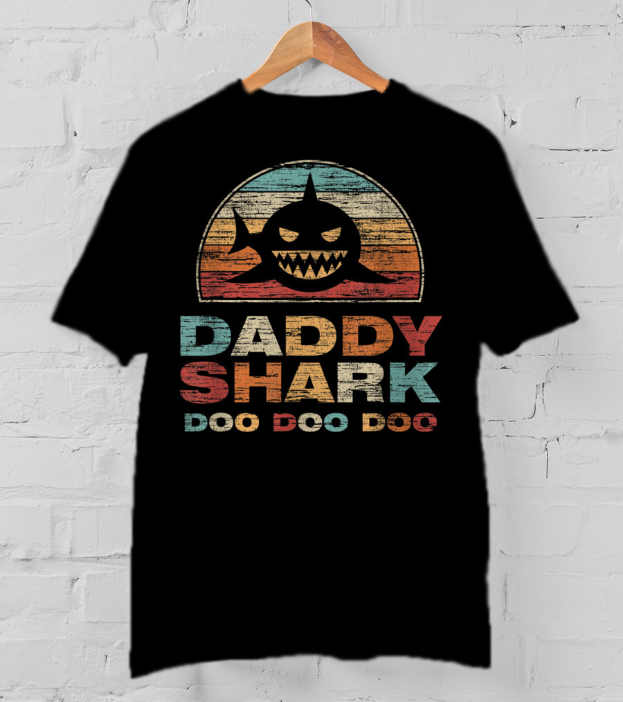 Daddy Shark Doo Doo Doo Retro T-Shirt