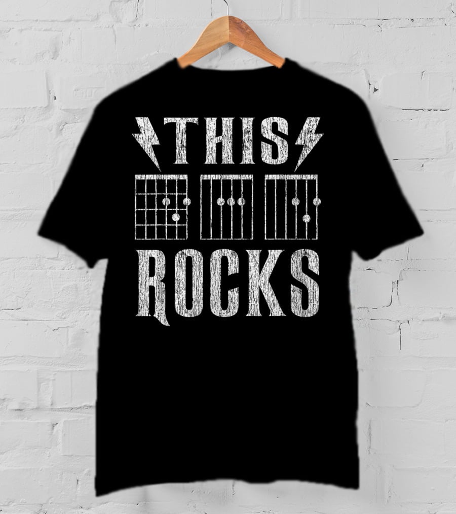 Vintage Guitar Dad This Rocks Chord Diagram T-Shirt