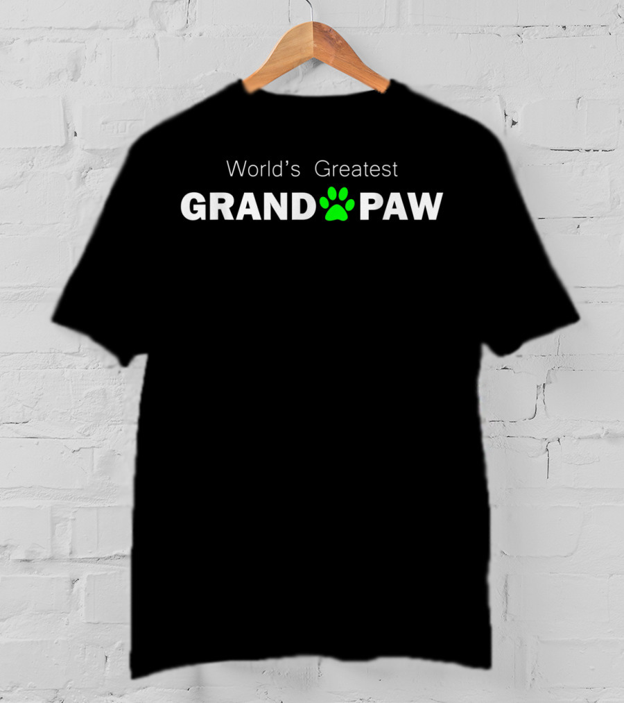 World's Greatest GrandPAW With Green Paw Prints T-Shirt