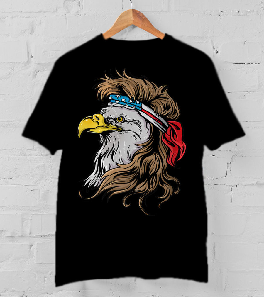 Mullet Eagle USA Bandana Freedom Bird T-Shirt