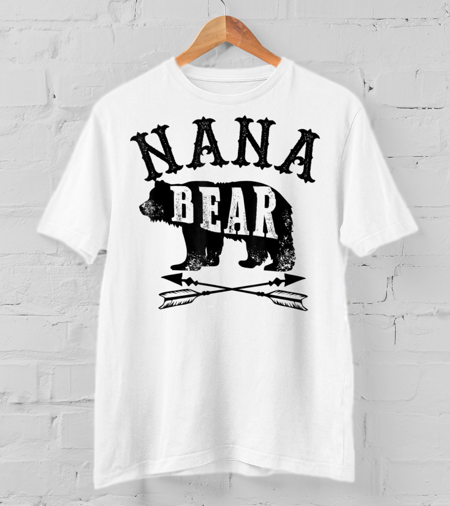 Nana Bear Grandmother Birthday Celebrations With Bear Silhouette And Arrows T-Shirt