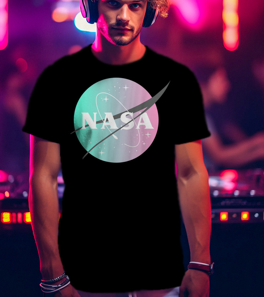 NASA Pastel Rainbow Classic Logo NASA Lover T-Shirt