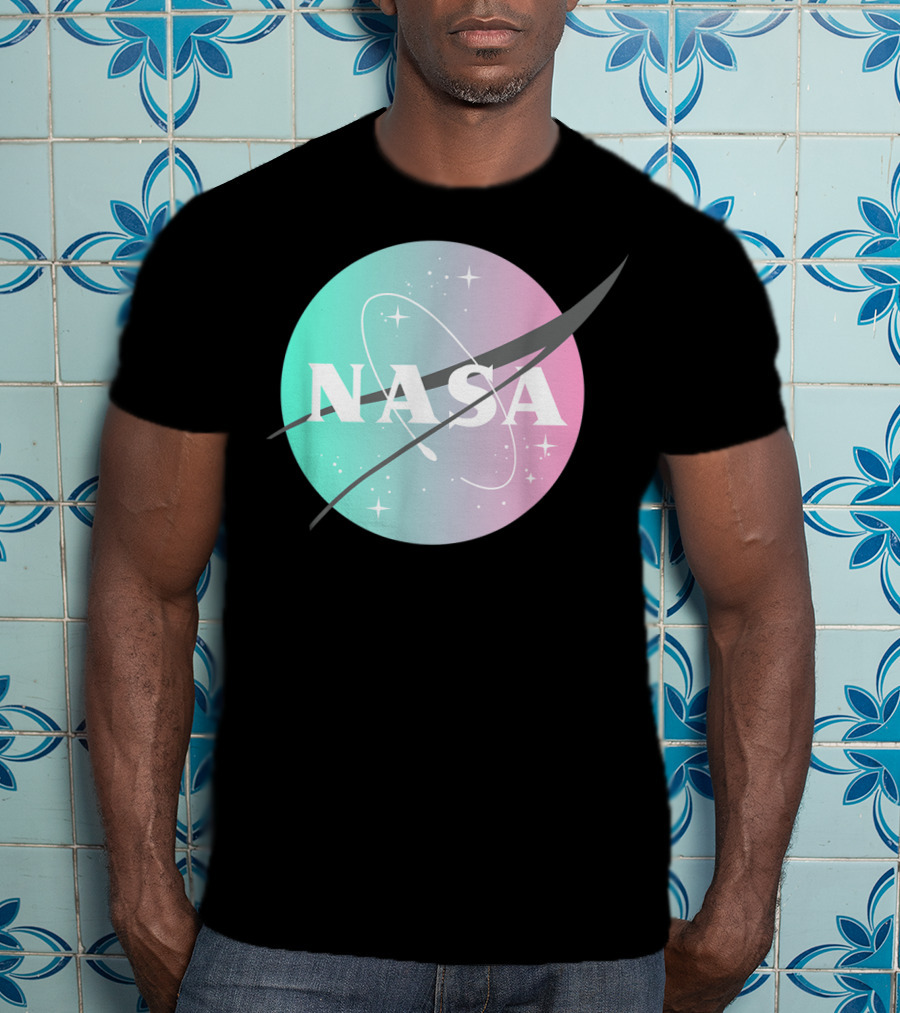 NASA Pastel Rainbow Classic Logo NASA Lover T-Shirt