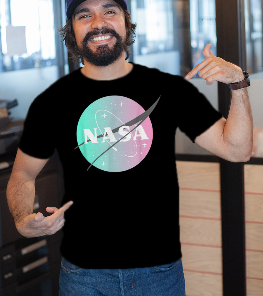 NASA Pastel Rainbow Classic Logo NASA Lover T-Shirt